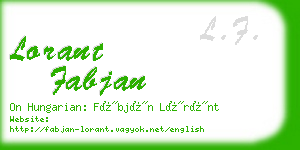 lorant fabjan business card